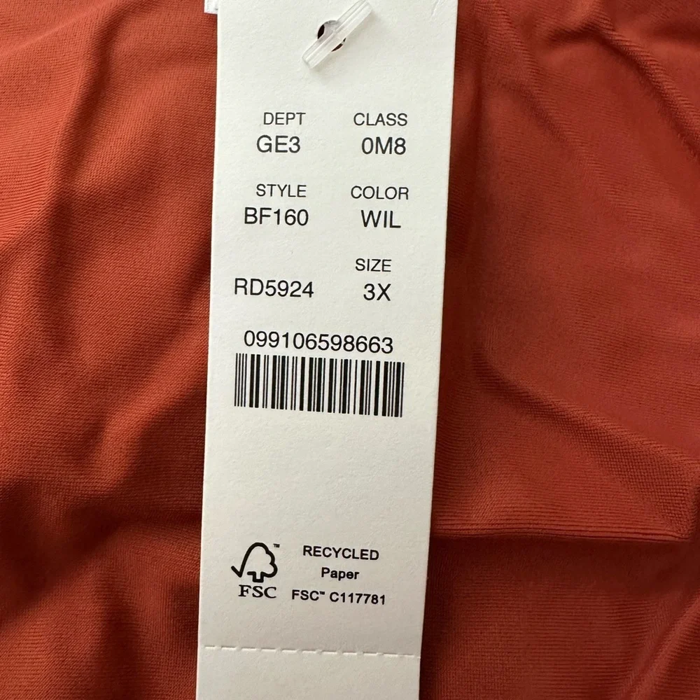 J.Crew Active Longline Swim Top Plus Size 3X Wildfire Color High Neck - Picture 3 of 7